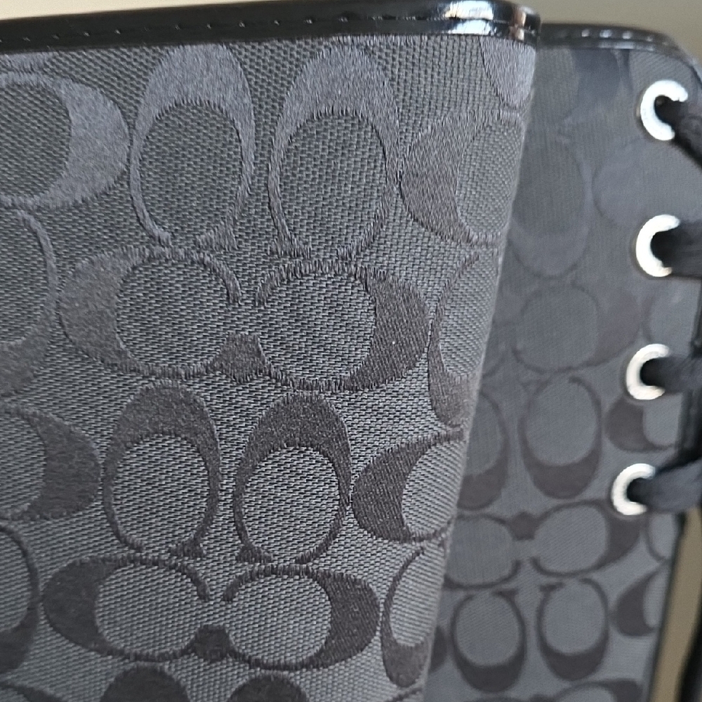 COACH | Tristee Lace-up Women's Black Rain Boots Size 7 - Picture 6 of 7